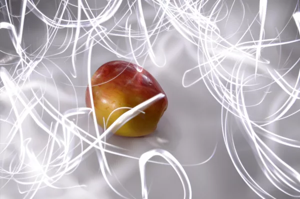 Apple with Long Exposure Light Painting